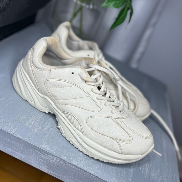 Zara Man CREAM LUG SOLE SNEAKERS Shoes Size 8 41 - Picture 1 of 8